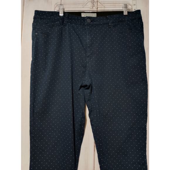 Wit & Wisdom Pants Womens 16 Navy Blue Polka Dot Ankle Slim Stretch Dot Print - Picture 2 of 8